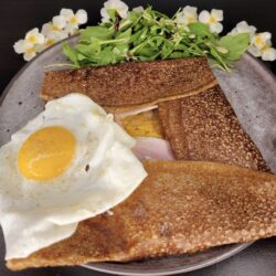 galette welsch cheddar oeuf salade